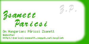 zsanett paricsi business card