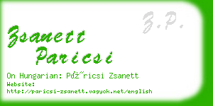 zsanett paricsi business card